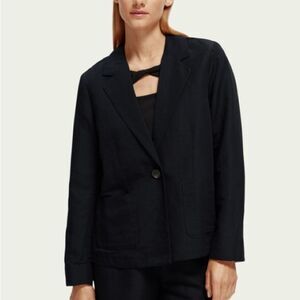 Maison scotch black one button blazer